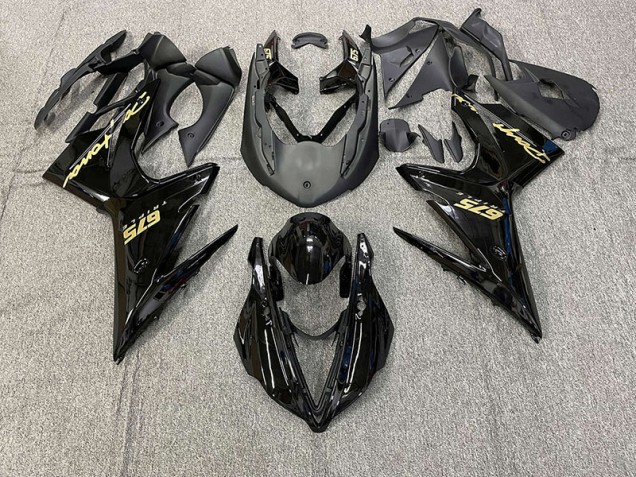 Gloss Black w Gold 2013-2016 Triumph Daytona 675 Motorcycle Fairing Gloss Black w Gold 2013-2016 Triumph Daytona 675 Motorcycle Fairing