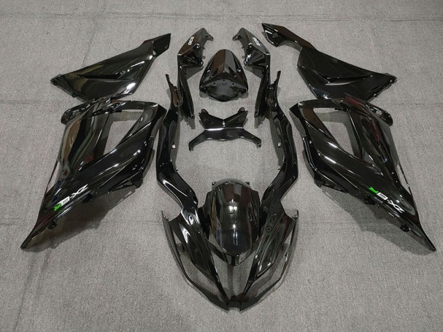 Gloss Black with Decals 2013-2018 Kawasaki ZX6R Motorcycle Fairing Gloss Black with Decals 2013-2018 Kawasaki ZX6R Motorcycle Fairing