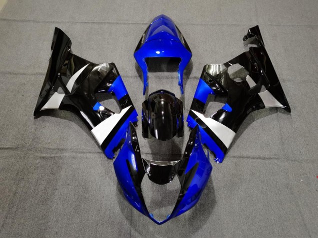 Gloss Blue Black and Silver 2003-2004 Suzuki GSXR 1000 Motorcycle Fairing Gloss Blue Black and Silver 2003-2004 Suzuki GSXR 1000 Motorcycle Fairing