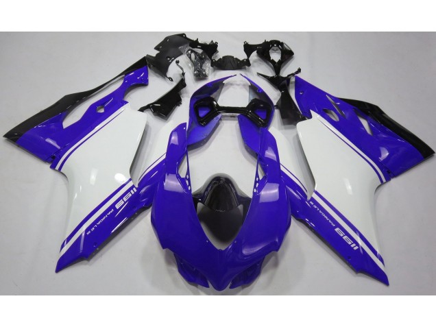 Gloss Blue White and Black 2011-2014 Ducati Ducati 1199 Motorcycle Fairing Gloss Blue White and Black 2011-2014 Ducati Ducati 1199 Motorcycle Fairing