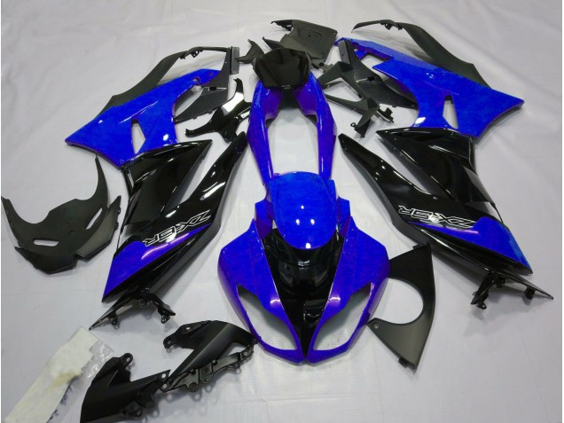 Gloss Blue and Black 2009-2012 Kawasaki ZX6R Motorcycle Fairing Gloss Blue and Black 2009-2012 Kawasaki ZX6R Motorcycle Fairing