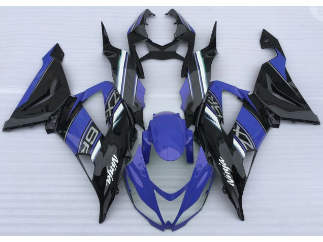 Gloss Blue and Black 2013-2018 Kawasaki ZX6R Motorcycle Fairing Gloss Blue and Black 2013-2018 Kawasaki ZX6R Motorcycle Fairing