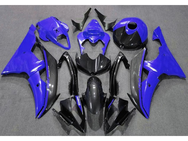 Gloss Blue and Carbon 2008-2016 Yamaha R6 Motorcycle Fairing Gloss Blue and Carbon 2008-2016 Yamaha R6 Motorcycle Fairing
