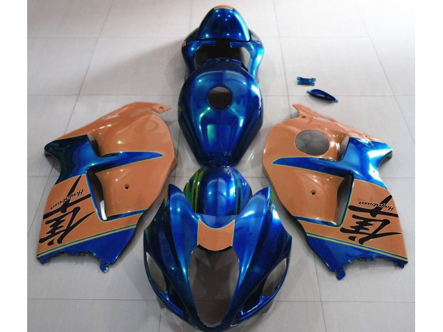 Gloss Blue and Desert Tan 1997-2007 Suzuki GSXR 1300 Hayabusa Motorcycle Fairing Gloss Blue and Desert Tan 1997-2007 Suzuki GSXR 1300 Hayabusa Motorcycle Fairing