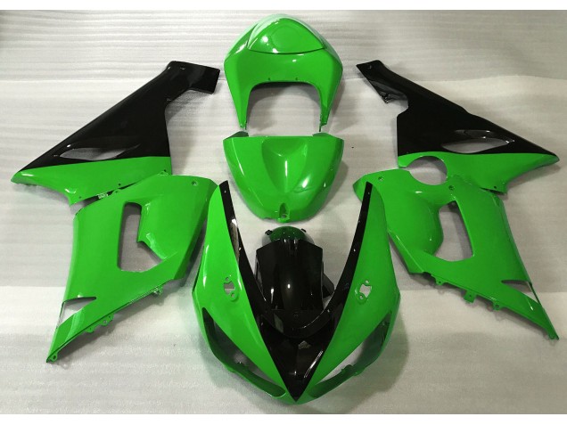 Gloss Green & Black 2005-2006 Kawasaki ZX6R Motorcycle Fairing Gloss Green & Black 2005-2006 Kawasaki ZX6R Motorcycle Fairing
