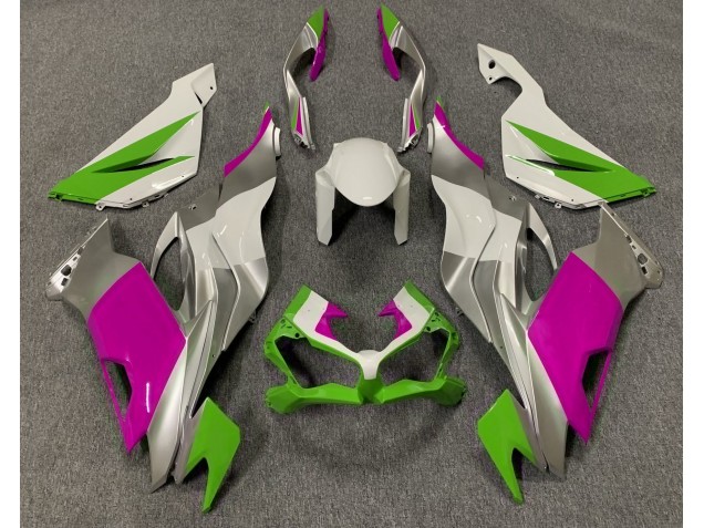 Gloss Green Pink and Silver 2019-2023 Kawasaki ZX6R Motorcycle Fairing Gloss Green Pink and Silver 2019-2023 Kawasaki ZX6R Motorcycle Fairing