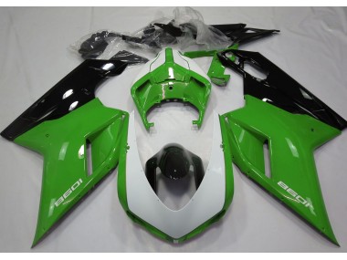 Gloss Green & White 2007-2014 Ducati Ducati 848 1098 1198 Motorcycle Fairing