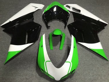 Gloss Green White and Black 2007-2014 Ducati Ducati 848 1098 1198 Motorcycle Fairing