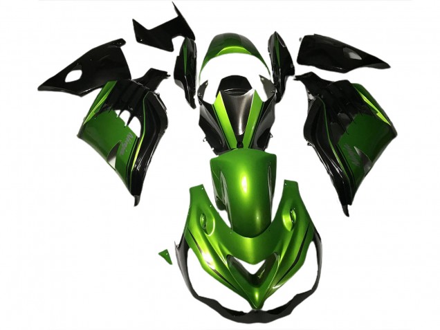 Gloss Green and Black 2012-2021 Kawasaki ZX14R Motorcycle Fairing Gloss Green and Black 2012-2021 Kawasaki ZX14R Motorcycle Fairing