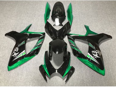 Gloss Green and Black Design 2006-2007 Suzuki GSXR 600-750 Motorcycle Fairing