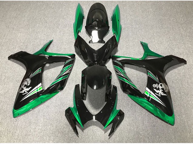 Gloss Green and Black Design 2006-2007 Suzuki GSXR 600-750 Motorcycle Fairing Gloss Green and Black Design 2006-2007 Suzuki GSXR 600-750 Motorcycle Fairing