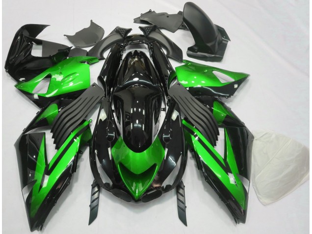 Gloss Green and Black Plain 2006-2011 Kawasaki ZX14R Motorcycle Fairing Gloss Green and Black Plain 2006-2011 Kawasaki ZX14R Motorcycle Fairing