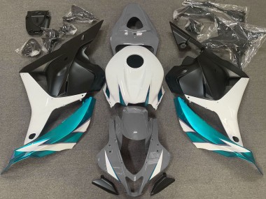 Gloss Grey White and Light Blue 2009-2012 Honda CBR600RR Motorcycle Fairing