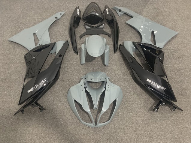 Gloss Grey and Black 2009-2012 Kawasaki ZX6R Motorcycle Fairing Gloss Grey and Black 2009-2012 Kawasaki ZX6R Motorcycle Fairing