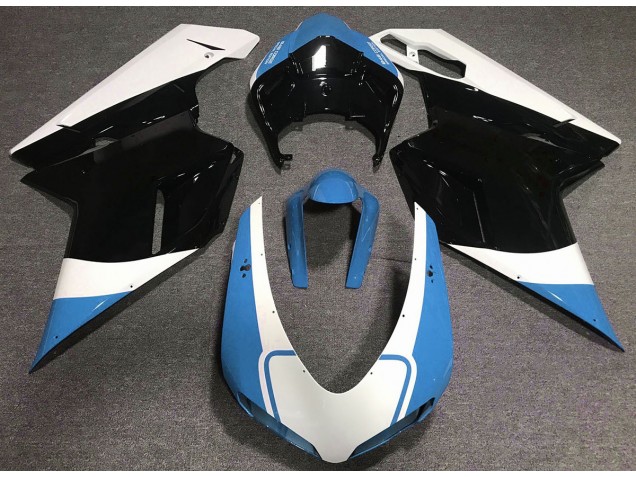 Gloss Light Blue White and Black 2007-2014 Ducati Ducati 848 1098 1198 Motorcycle Fairing Gloss Light Blue White and Black 2007-2014 Ducati Ducati 848 1098 1198 Motorcycle Fairing
