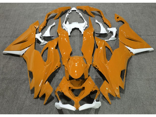 Gloss Orange & White 2019-2023 Kawasaki ZX6R Motorcycle Fairing Gloss Orange & White 2019-2023 Kawasaki ZX6R Motorcycle Fairing