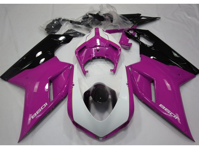 Gloss Pink & White 2007-2014 Ducati Ducati 848 1098 1198 Motorcycle Fairing Gloss Pink & White 2007-2014 Ducati Ducati 848 1098 1198 Motorcycle Fairing