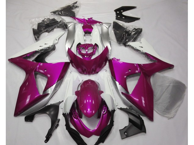 Gloss Pink & White 2009-2016 Suzuki GSXR 1000 Motorcycle Fairing Gloss Pink & White 2009-2016 Suzuki GSXR 1000 Motorcycle Fairing
