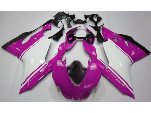 Gloss Pink White and Black 2011-2014 Ducati Ducati 1199 Motorcycle Fairing Gloss Pink White and Black 2011-2014 Ducati Ducati 1199 Motorcycle Fairing