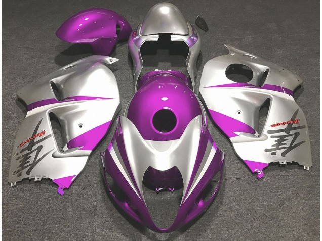 Gloss Pink and Silver 1997-2007 Suzuki GSXR 1300 Hayabusa Motorcycle Fairing Gloss Pink and Silver 1997-2007 Suzuki GSXR 1300 Hayabusa Motorcycle Fairing