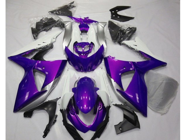 Gloss Purple & White 2009-2016 Suzuki GSXR 1000 Motorcycle Fairing Gloss Purple & White 2009-2016 Suzuki GSXR 1000 Motorcycle Fairing