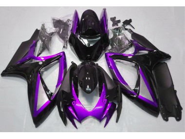 Gloss Purple and Black 2006-2007 Suzuki GSXR 600-750 Motorcycle Fairing