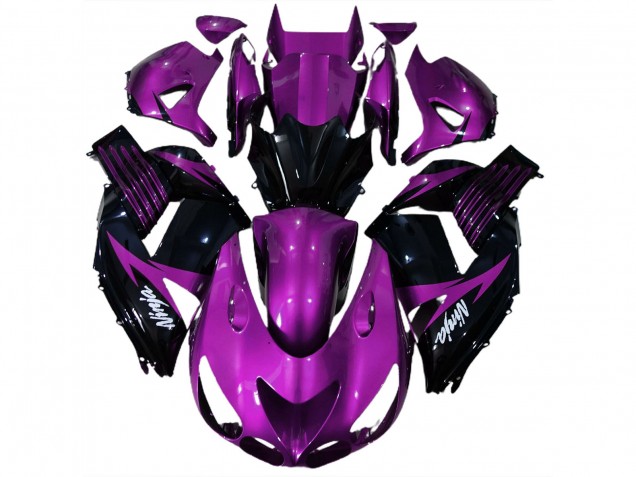 Gloss Purple and Black 2006-2011 Kawasaki ZX14R Motorcycle Fairing Gloss Purple and Black 2006-2011 Kawasaki ZX14R Motorcycle Fairing