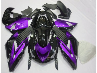 Gloss Purple and Black Plain 2006-2011 Kawasaki ZX14R Motorcycle Fairing