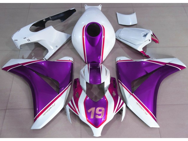 Gloss Purple and White 2008-2011 Honda CBR1000RR Motorcycle Fairing Gloss Purple and White 2008-2011 Honda CBR1000RR Motorcycle Fairing