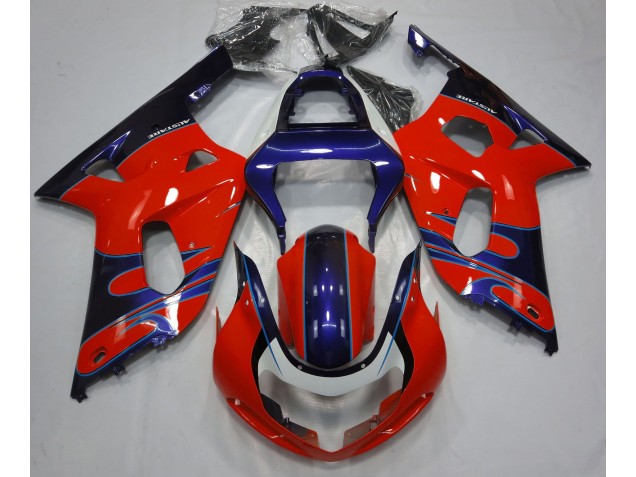 Gloss Red & Blue 2001-2003 Suzuki GSXR 600-750 Motorcycle Fairing Gloss Red & Blue 2001-2003 Suzuki GSXR 600-750 Motorcycle Fairing