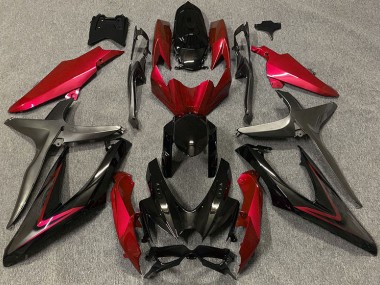 Gloss Red & Green R 2008-2010 Suzuki GSXR 600-750 Motorcycle Fairing