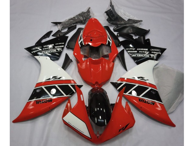 Gloss Red White and Black 2012-2014 Yamaha R1 Motorcycle Fairing Gloss Red White and Black 2012-2014 Yamaha R1 Motorcycle Fairing