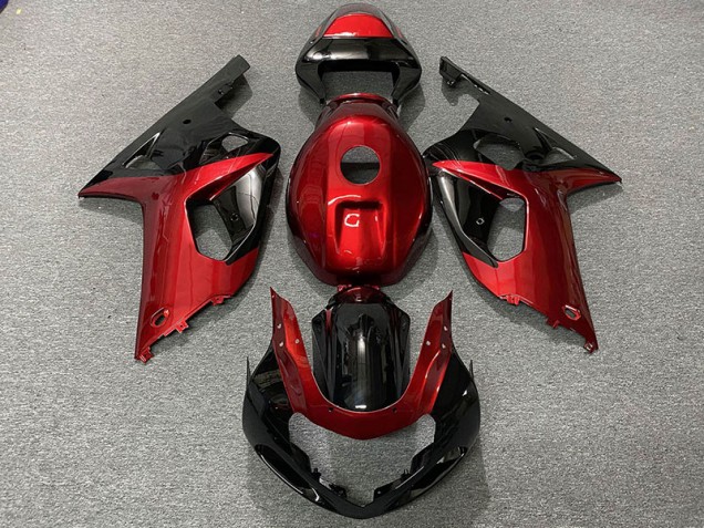 Gloss Red and Black 2001-2003 Suzuki GSXR 600-750 Motorcycle Fairing Gloss Red and Black 2001-2003 Suzuki GSXR 600-750 Motorcycle Fairing