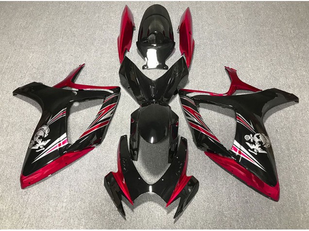 Gloss Red and Black Design 2006-2007 Suzuki GSXR 600-750 Motorcycle Fairing Gloss Red and Black Design 2006-2007 Suzuki GSXR 600-750 Motorcycle Fairing