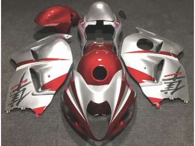 Gloss Red and Silver 1997-2007 Suzuki GSXR 1300 Hayabusa Motorcycle Fairing