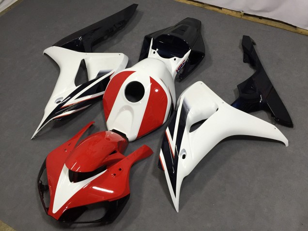 Gloss Red and White 2006-2007 Honda CBR1000RR Motorcycle Fairing Gloss Red and White 2006-2007 Honda CBR1000RR Motorcycle Fairing