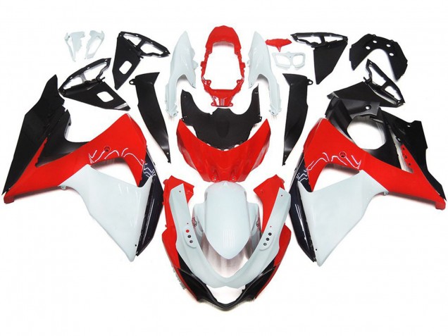 Gloss Red with White and black 2009-2016 Suzuki GSXR 1000 Motorcycle Fairing Gloss Red with White and black 2009-2016 Suzuki GSXR 1000 Motorcycle Fairing
