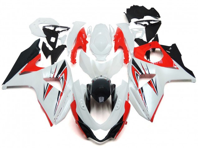 Gloss Red with White and black Custom Style 2009-2016 Suzuki GSXR 1000 Motorcycle Fairing Gloss Red with White and black Custom Style 2009-2016 Suzuki GSXR 1000 Motorcycle Fairing
