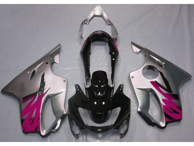 Gloss Silver & Pink 1999-2000 Honda CBR600 F4 Motorcycle Fairing Gloss Silver & Pink 1999-2000 Honda CBR600 F4 Motorcycle Fairing