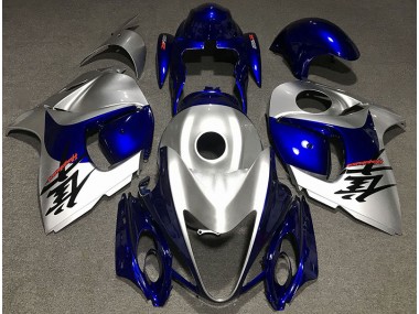 Gloss Silver and Blue 2008-2020 Suzuki GSXR 1300 Hayabusa Motorcycle Fairing