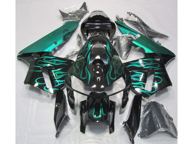 Gloss Teal Flame 2005-2006 Honda CBR600RR Motorcycle Fairing Gloss Teal Flame 2005-2006 Honda CBR600RR Motorcycle Fairing