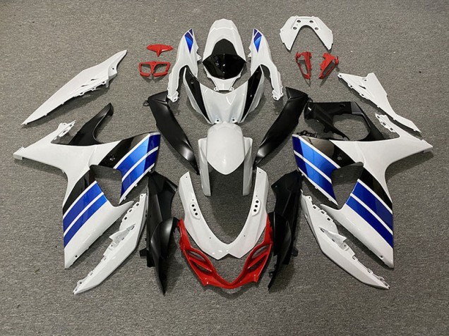 Gloss White Blue Black and Red 2009-2016 Suzuki GSXR 1000 Motorcycle Fairing Gloss White Blue Black and Red 2009-2016 Suzuki GSXR 1000 Motorcycle Fairing