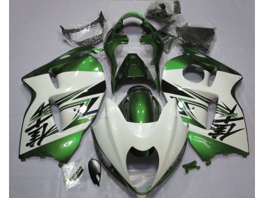 Gloss White & Green 1997-2007 Suzuki GSXR 1300 Hayabusa Motorcycle Fairing