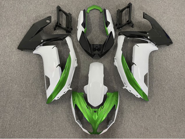 Gloss White & Green 2012-2016 Kawasaki Ninja 650R Motorcycle Fairing Gloss White & Green 2012-2016 Kawasaki Ninja 650R Motorcycle Fairing