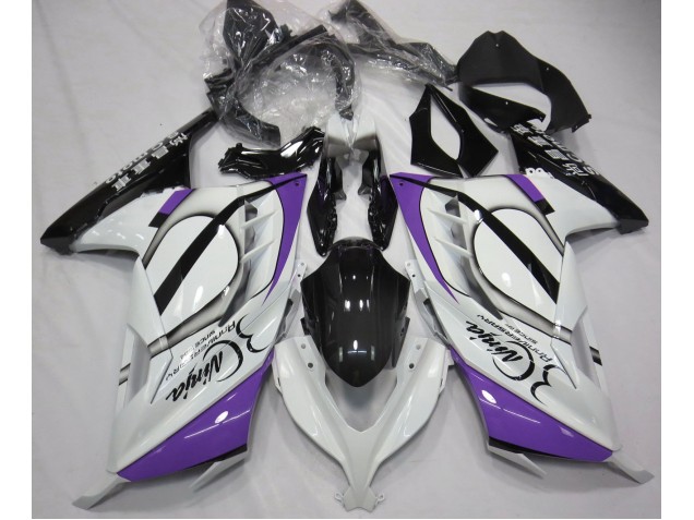 Gloss White & Purple 2013-2018 Kawasaki Ninja 300 Motorcycle Fairing Gloss White & Purple 2013-2018 Kawasaki Ninja 300 Motorcycle Fairing
