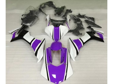 Gloss White Purple and Black 2015-2019 Yamaha R1 Motorcycle Fairing