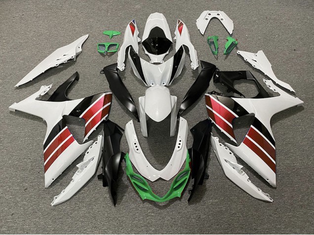 Gloss White Red Black and Green 2009-2016 Suzuki GSXR 1000 Motorcycle Fairing Gloss White Red Black and Green 2009-2016 Suzuki GSXR 1000 Motorcycle Fairing