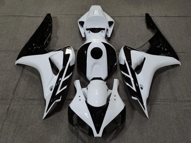 Gloss White and Black 2006-2007 Honda CBR1000RR Motorcycle Fairing Gloss White and Black 2006-2007 Honda CBR1000RR Motorcycle Fairing
