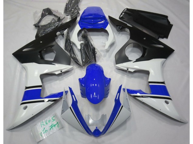 Gloss White and Blue 2003-2004 Yamaha R6 Motorcycle Fairing Gloss White and Blue 2003-2004 Yamaha R6 Motorcycle Fairing
