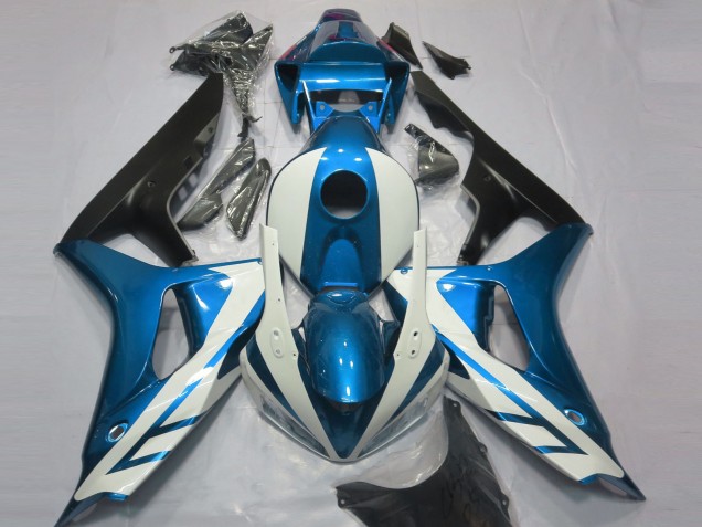 Gloss White and Blue 2006-2007 Honda CBR1000RR Motorcycle Fairing Gloss White and Blue 2006-2007 Honda CBR1000RR Motorcycle Fairing